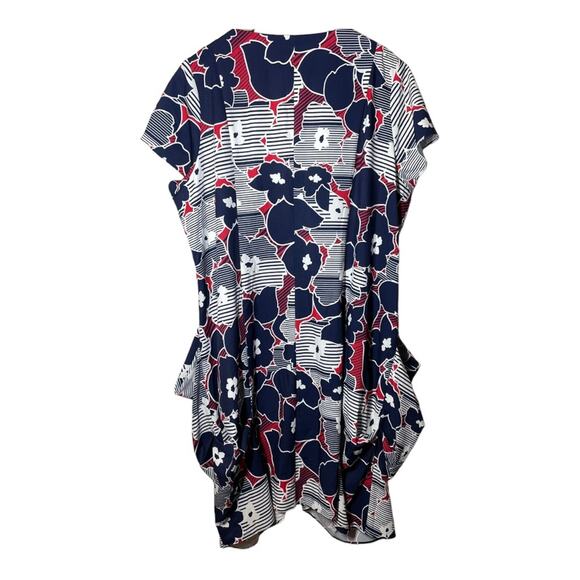 City Chic Abstract Floral Zip Front Dress Tunic Rivera XXL - Picture 3 of 7